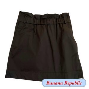 Banana Republic Black Poplin Skirt Pockets Stretch Lightweight Size 2P